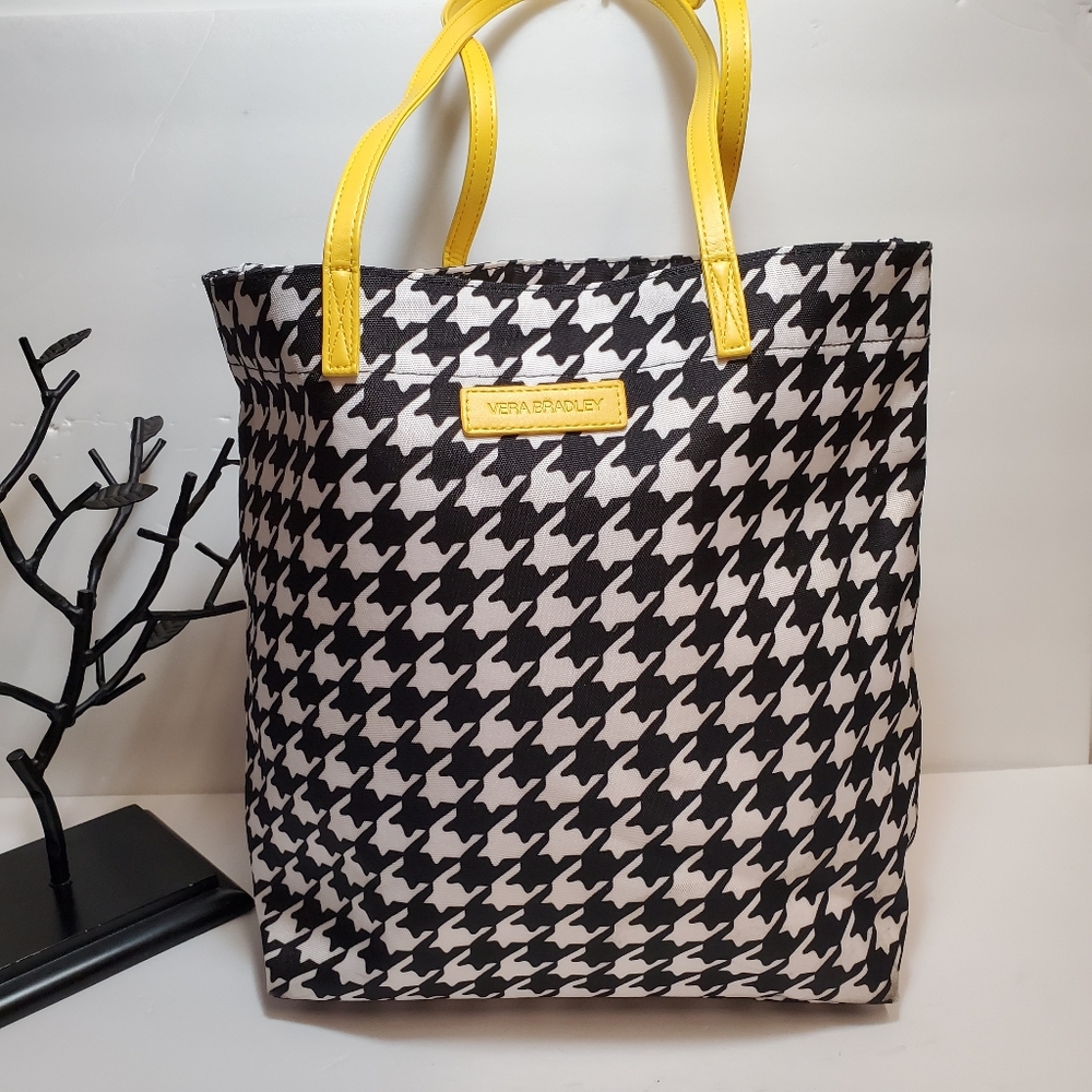 VERA BRADLEY  Black/White/Yellow Herringbone Canva